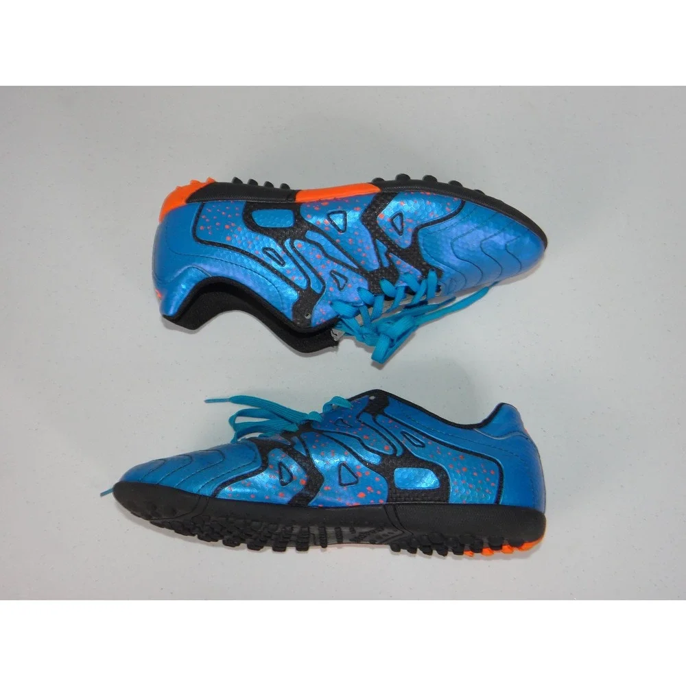 Tiebao S75523 Mens Indoor Soccer Cleats Blue Black Orange Size US 7 EUR 39